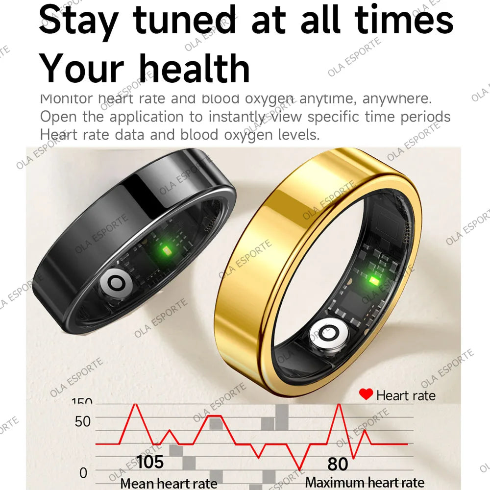 Smart Ring – Heart Rate, Sleep & Motion Tracking, IP68 Waterproof