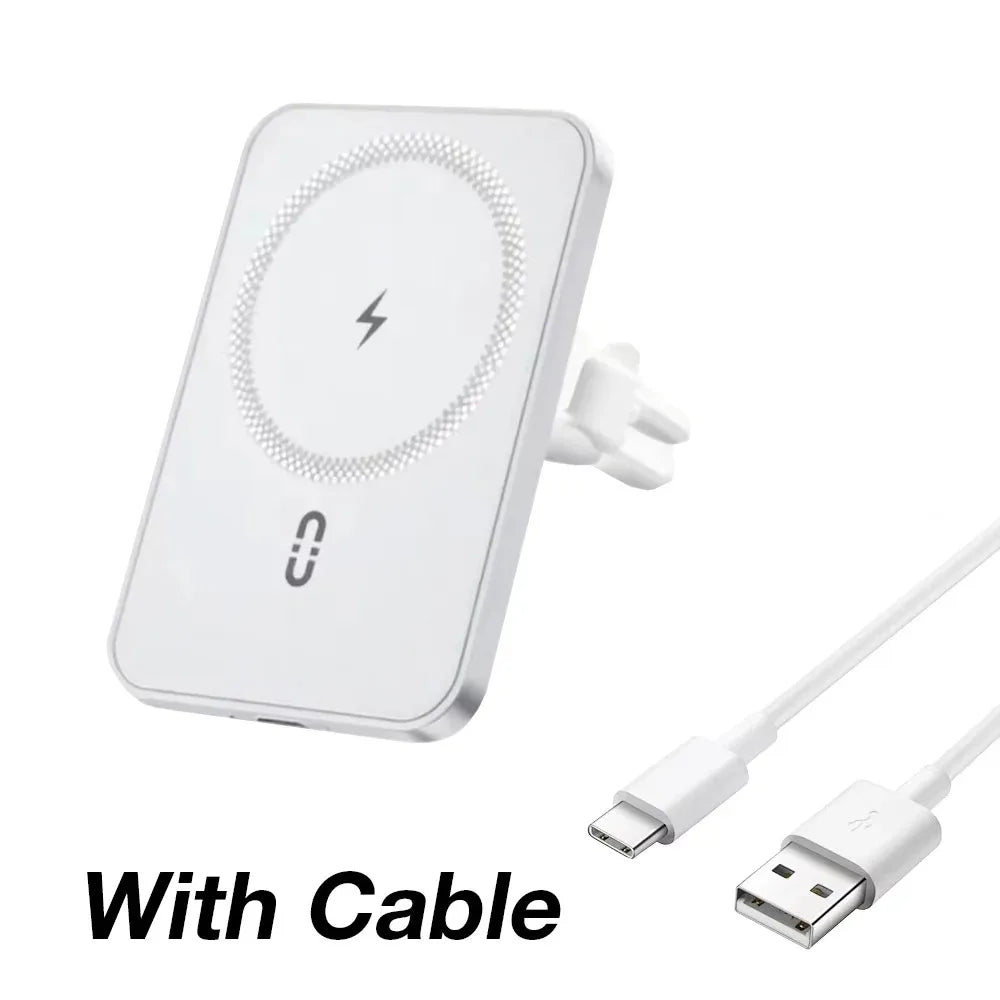 Magnetic Wireless Car Charger – MagSafe Compatible, Fast Charging, Air Vent Mount