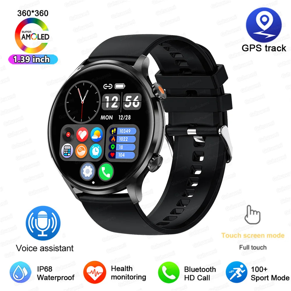 AMOLED Smartwatch – Bluetooth Calling, Heart Rate & IP68 Waterproof | Android & iOS