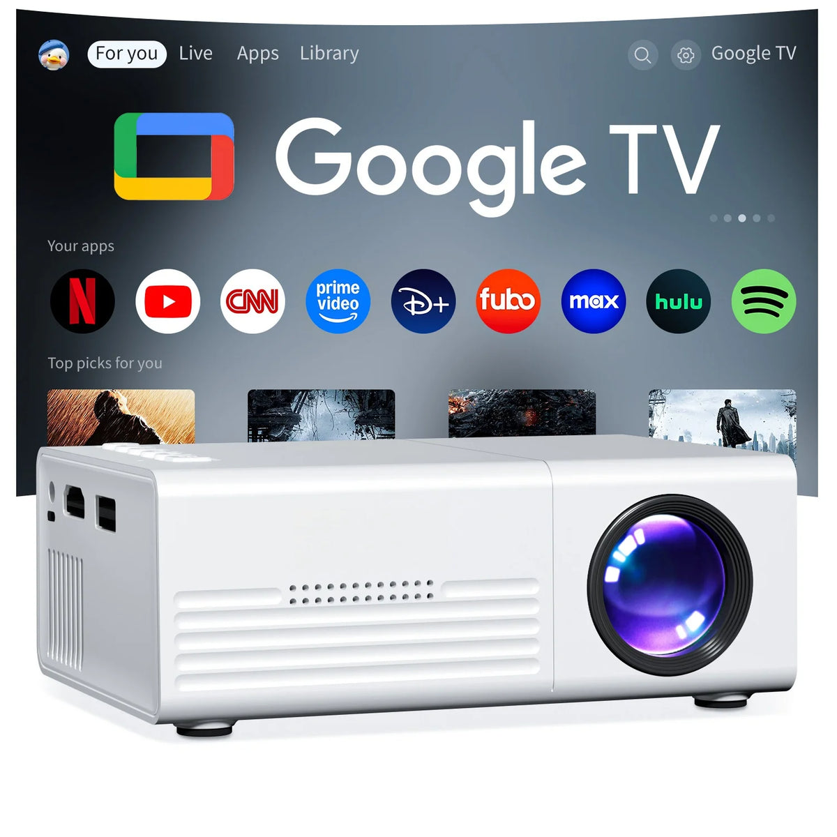 Mini Projector – WiFi & Bluetooth, HD Home Cinema & Outdoor Theatre