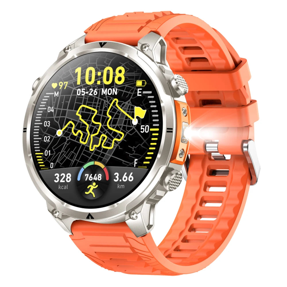 Luxury Military GPS Men Smartwatch Wrist Fitness Clock BT Call 1ATM Waterproof Sports Smart Watches for Android IOS Phones 2026