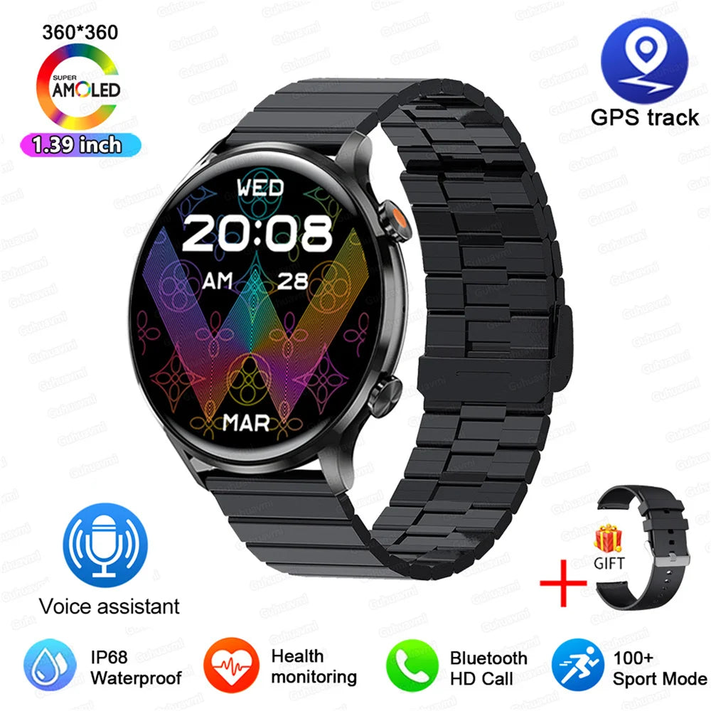 AMOLED Smartwatch – Bluetooth Calling, Heart Rate & IP68 Waterproof | Android & iOS