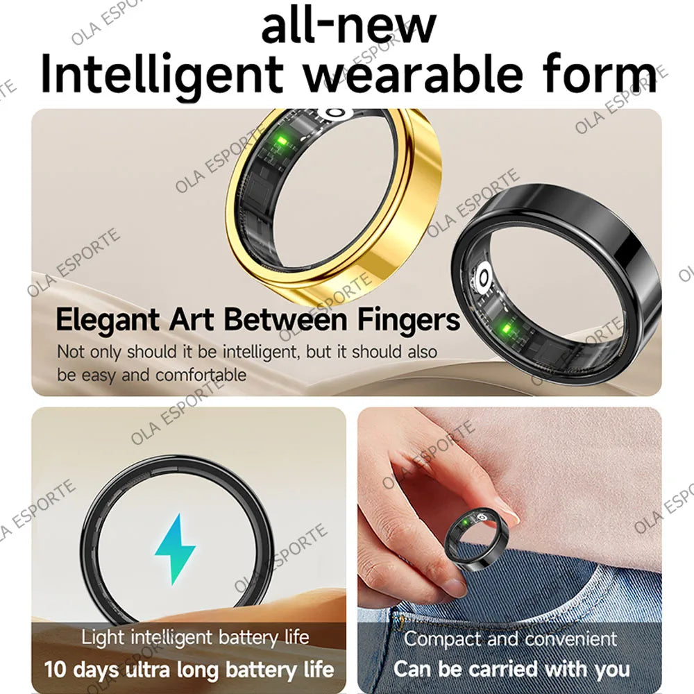 Smart Ring – Heart Rate, Sleep & Motion Tracking, IP68 Waterproof
