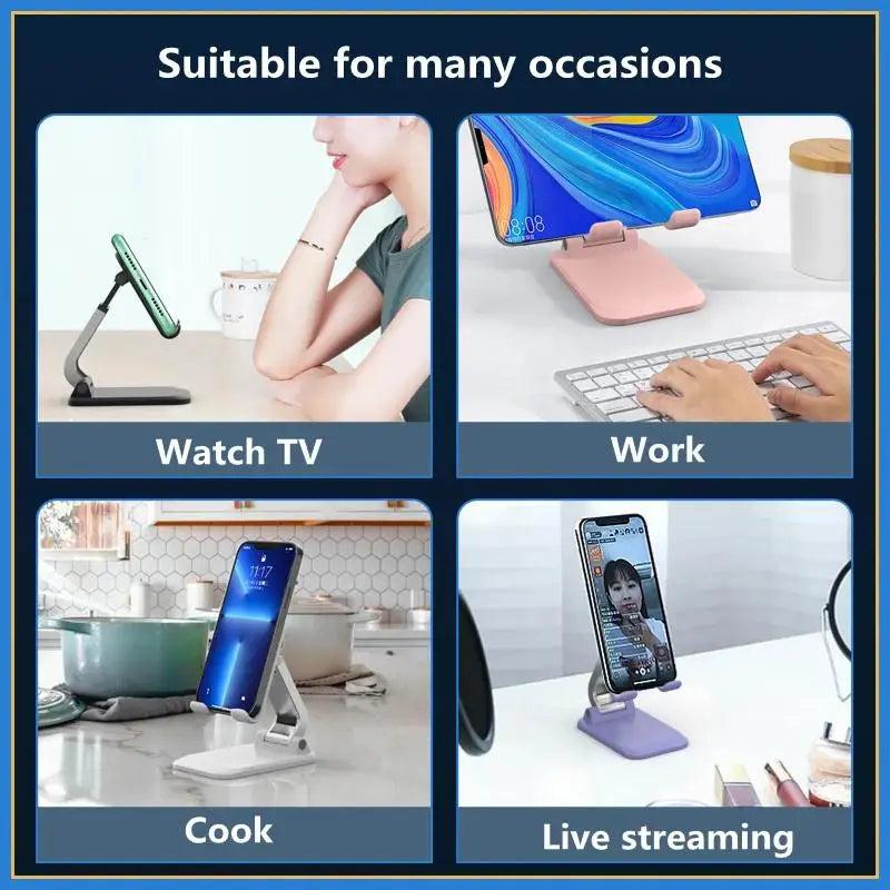 Foldable Desktop Phone & Tablet Stand – Portable Holder for iPhone, iPad & Smartphones