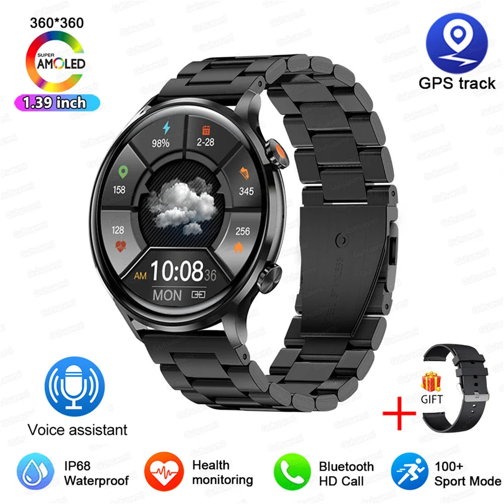 AMOLED Smartwatch – Bluetooth Calling, Heart Rate & IP68 Waterproof | Android & iOS