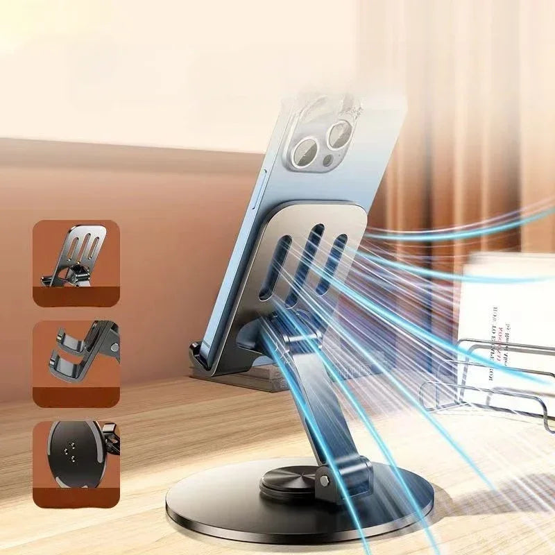 All-Metal 360° Rotating Phone Holder – Foldable Universal Bracket, Anti-Drop Design