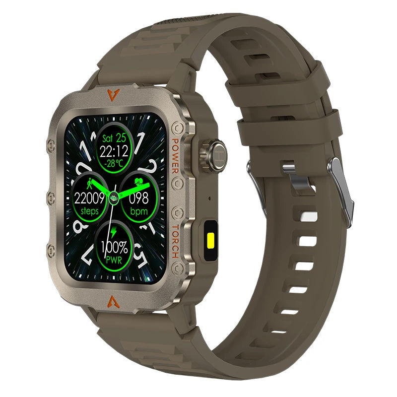 Flashlight Smartwatch Fitness Clock Health Monitor Waterproof Smart Watch BT Call Sports Wrist Watches for Man IOS Android 2026