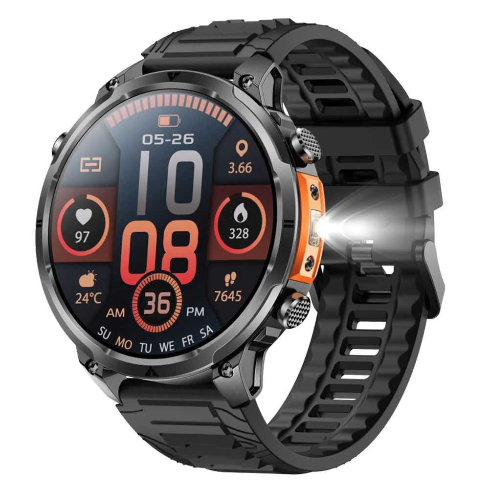 Luxury Military GPS Men Smartwatch Wrist Fitness Clock BT Call 1ATM Waterproof Sports Smart Watches for Android IOS Phones 2026