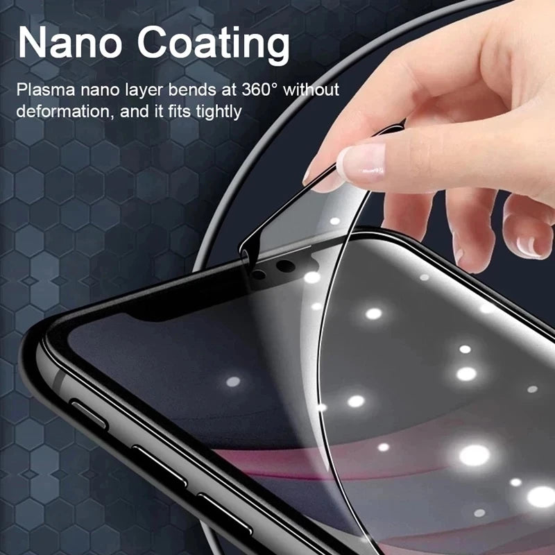 Matte Privacy Screen Protector (4-Pack) – Anti-Spy Ceramic Film for iPhone 11–17 Pro Max, Mini & Air