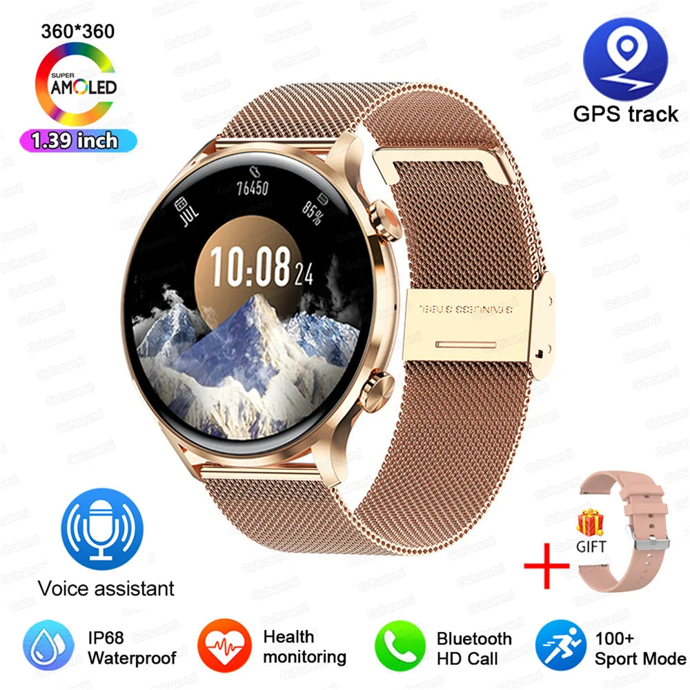 AMOLED Smartwatch – Bluetooth Calling, Heart Rate & IP68 Waterproof | Android & iOS
