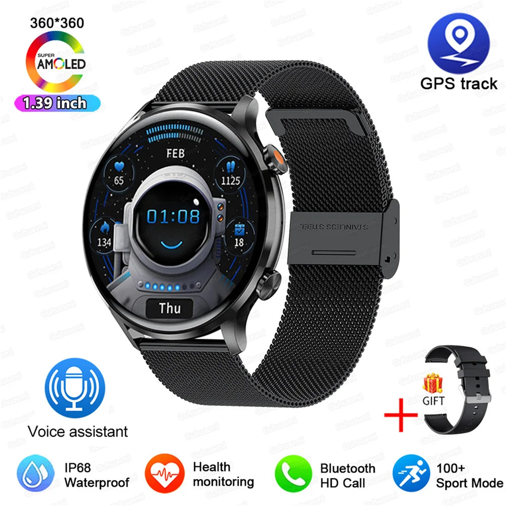 AMOLED Smartwatch – Bluetooth Calling, Heart Rate & IP68 Waterproof | Android & iOS