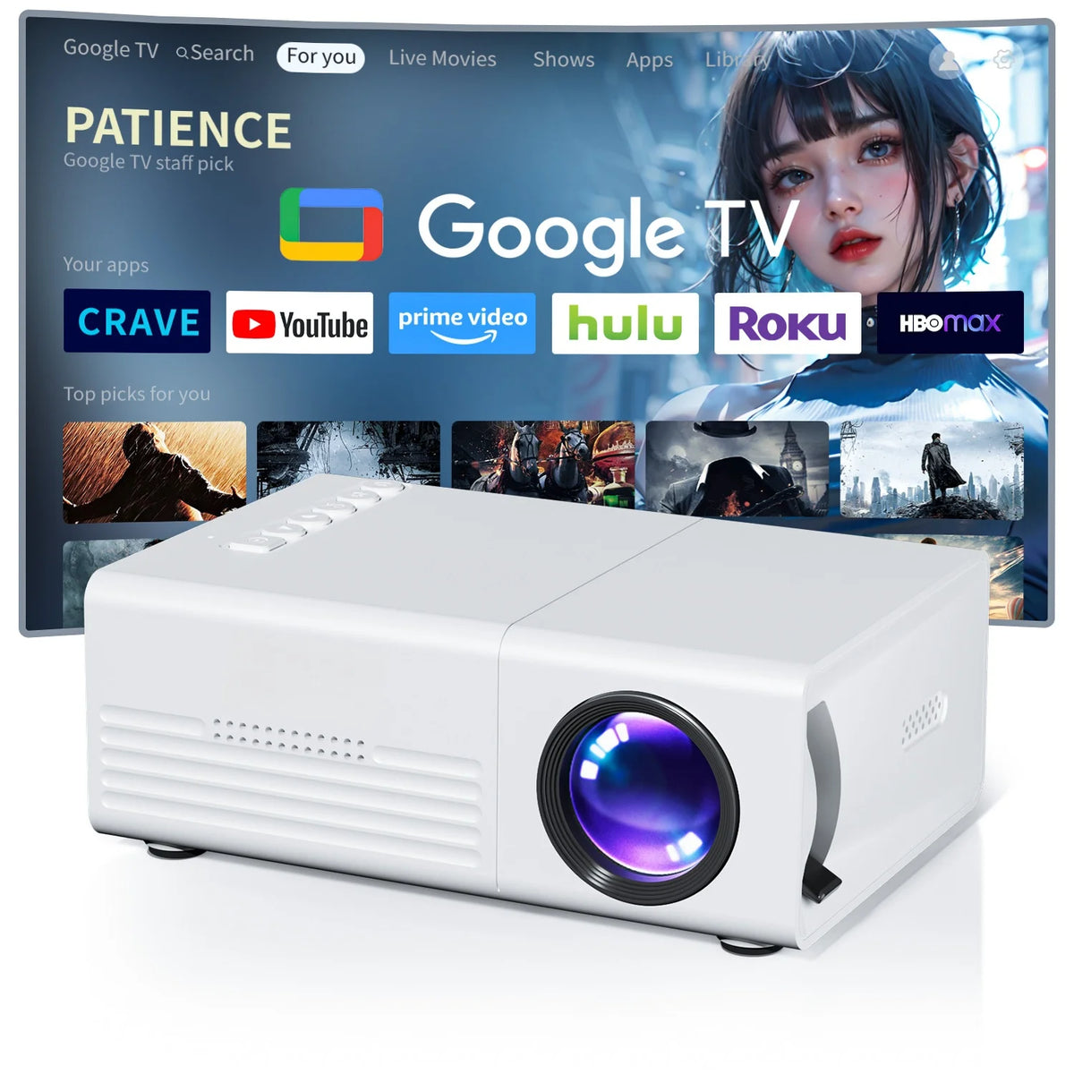 Mini Projector – WiFi & Bluetooth, HD Home Cinema & Outdoor Theatre