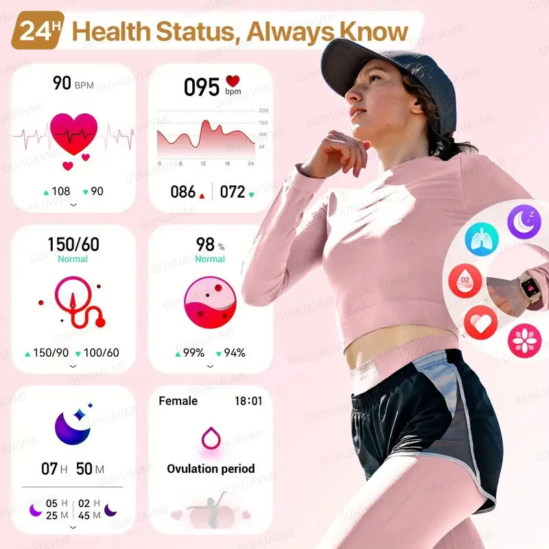AMOLED Smartwatch – Bluetooth Calling, Heart Rate & IP68 Waterproof | Android & iOS
