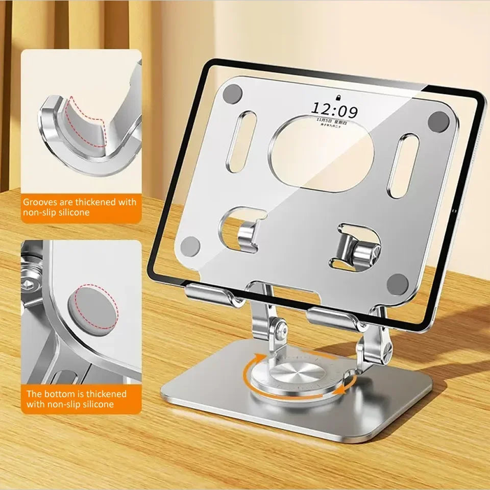 360° Rotating Tablet Stand – Adjustable Aluminium Holder for iPad Pro, Air & Mini