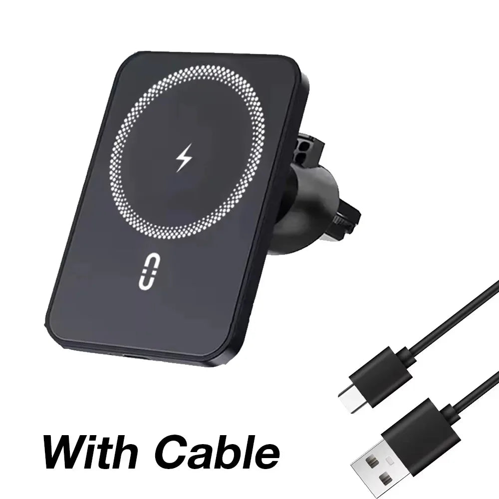Magnetic Wireless Car Charger – MagSafe Compatible, Fast Charging, Air Vent Mount