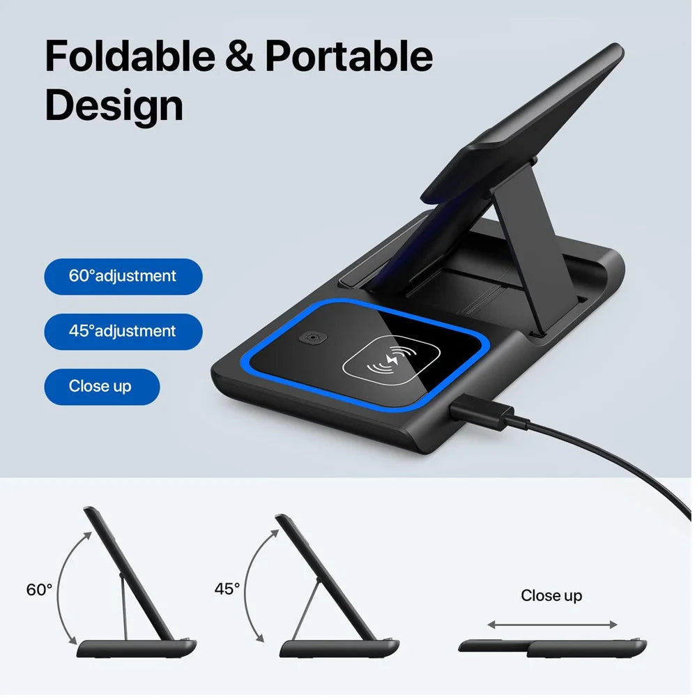 3-in-1 Wireless Charging Station – Fast LED Charger for iPhone, Apple Watch & AirPods
