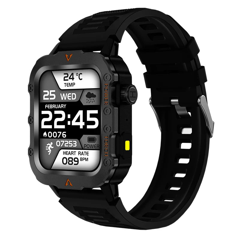 Flashlight Smartwatch Fitness Clock Health Monitor Waterproof Smart Watch BT Call Sports Wrist Watches for Man IOS Android 2026