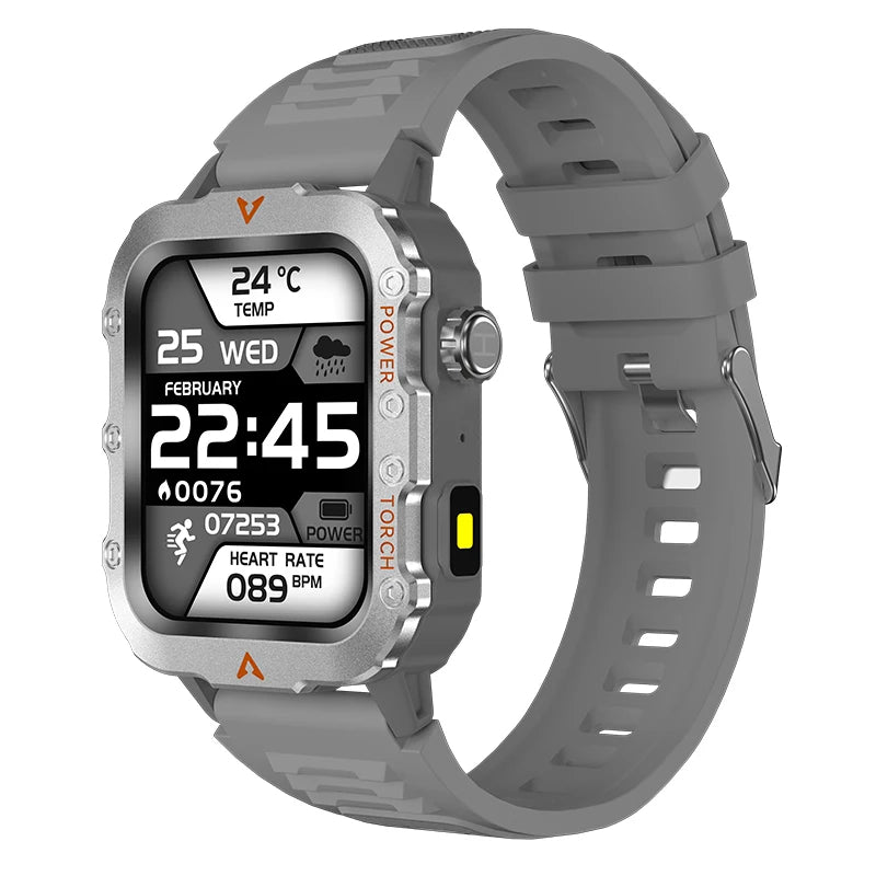 Flashlight Smartwatch Fitness Clock Health Monitor Waterproof Smart Watch BT Call Sports Wrist Watches for Man IOS Android 2026