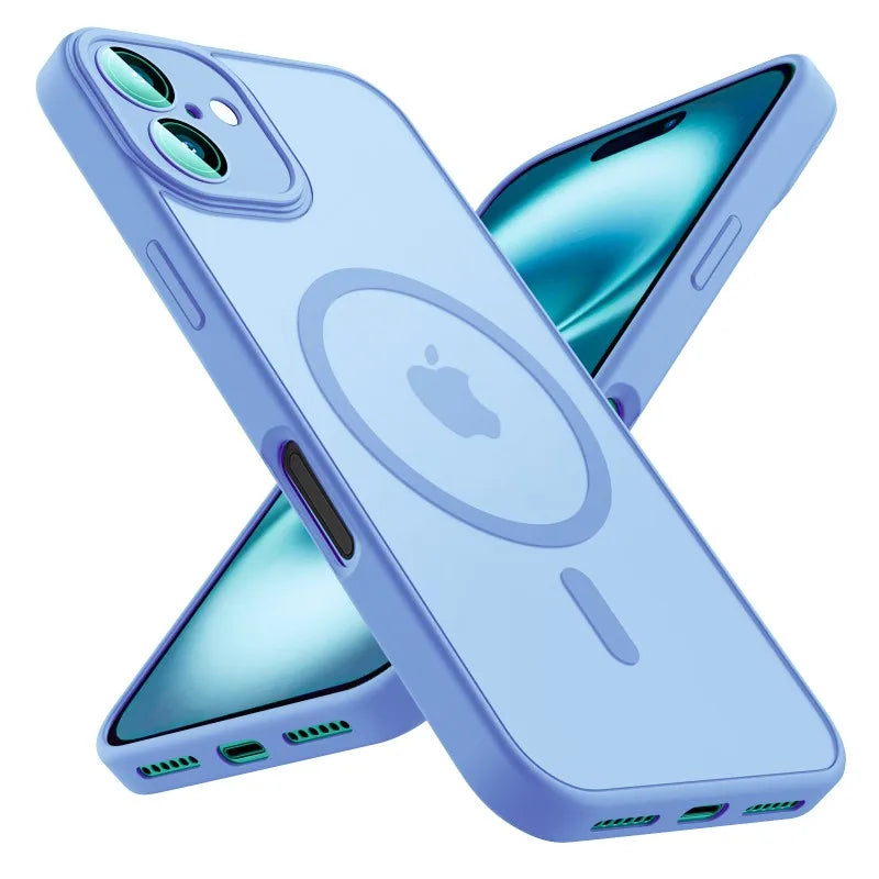 Frosted MagSafe Phone Case – Matte Transparent Magnetic Cover for iPhone 11–18 Pro Max