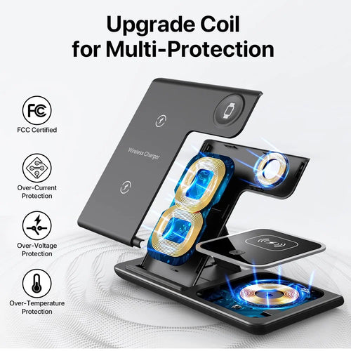 3-in-1 Wireless Charging Station – Fast LED Charger for iPhone, Apple Watch & AirPods