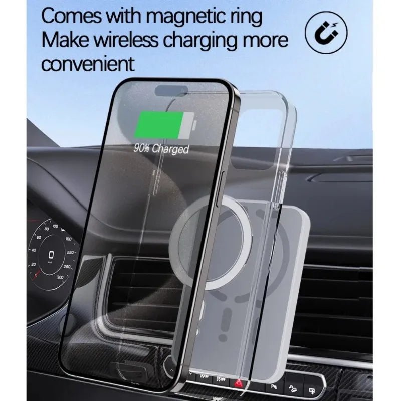 Magnetic Wireless Car Charger – MagSafe Compatible, Fast Charging, Air Vent Mount