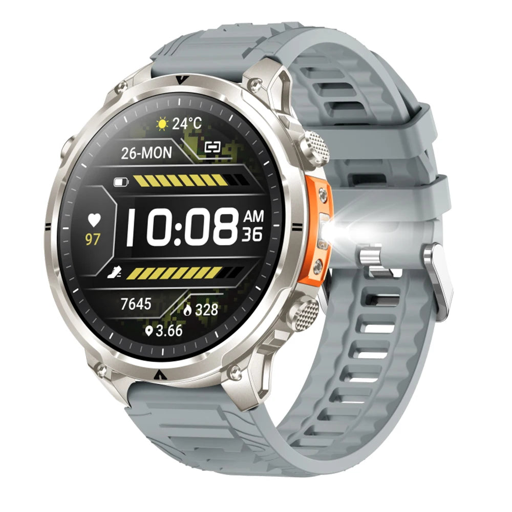 Luxury Military GPS Men Smartwatch Wrist Fitness Clock BT Call 1ATM Waterproof Sports Smart Watches for Android IOS Phones 2026