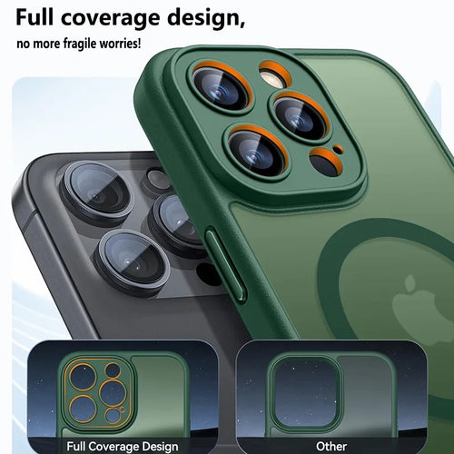 Luxury Frosted Phone Case For iPhone 18 17 17e 16e 16 15 14 13 12 11 Pro Max Plus For Magsafe Matte Transparent Magnetic Cover