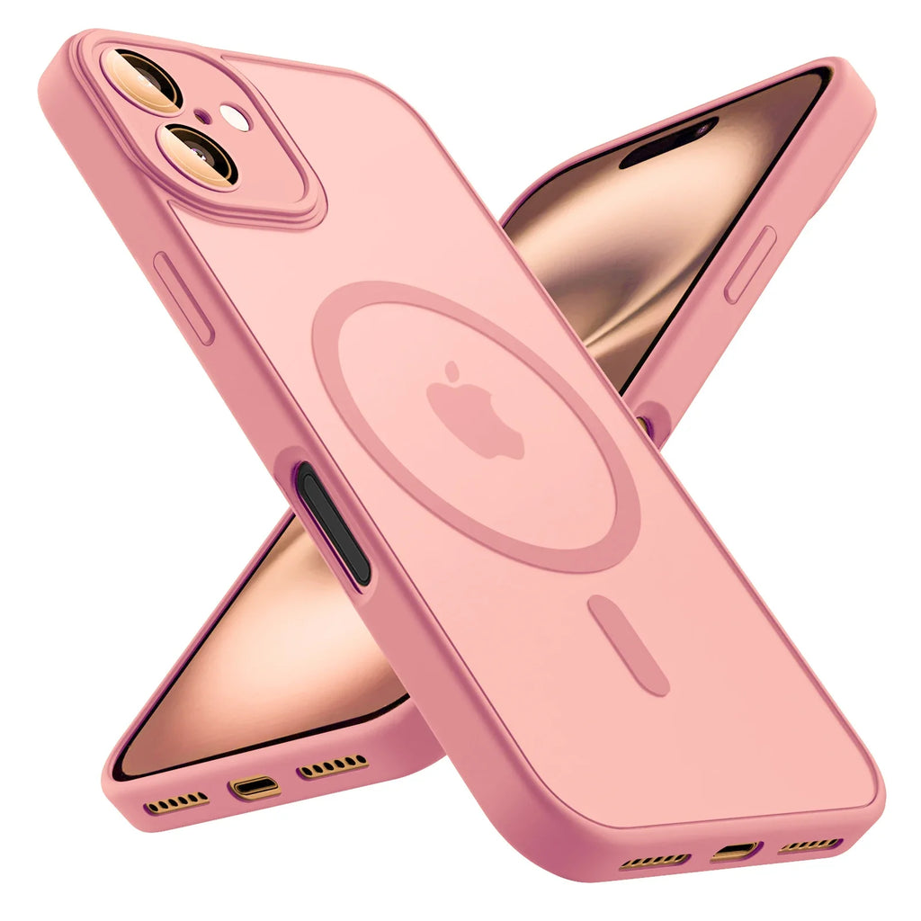 Luxury Frosted Phone Case For iPhone 18 17 17e 16e 16 15 14 13 12 11 Pro Max Plus For Magsafe Matte Transparent Magnetic Cover
