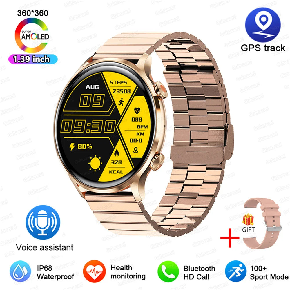 AMOLED Smartwatch – Bluetooth Calling, Heart Rate & IP68 Waterproof | Android & iOS