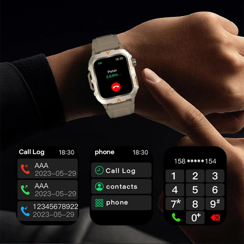 Flashlight Smartwatch Fitness Clock Health Monitor Waterproof Smart Watch BT Call Sports Wrist Watches for Man IOS Android 2026