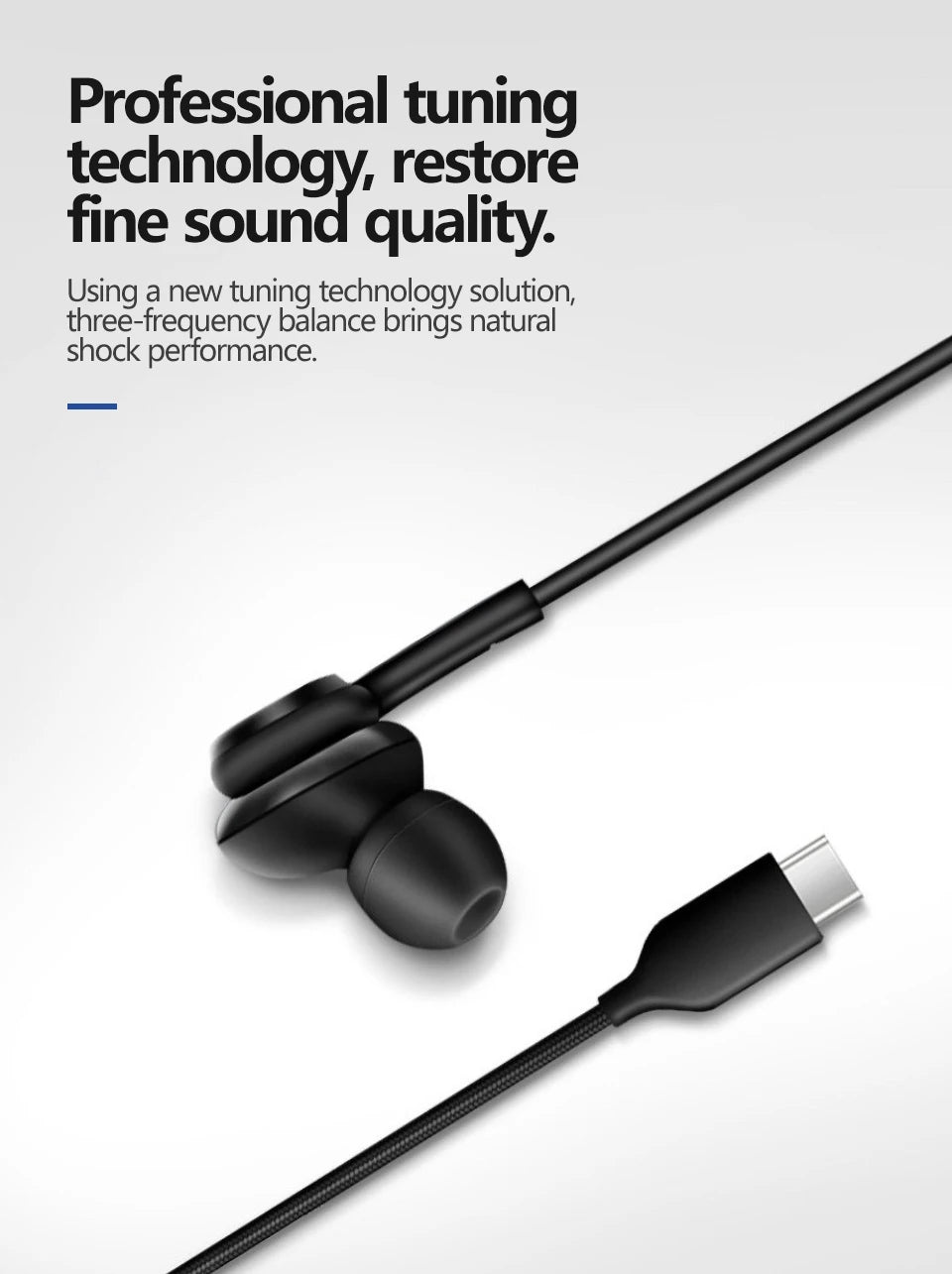Wired Earphones – HiFi Bass In-Ear Headphones | 3.5mm Jack & USB-C