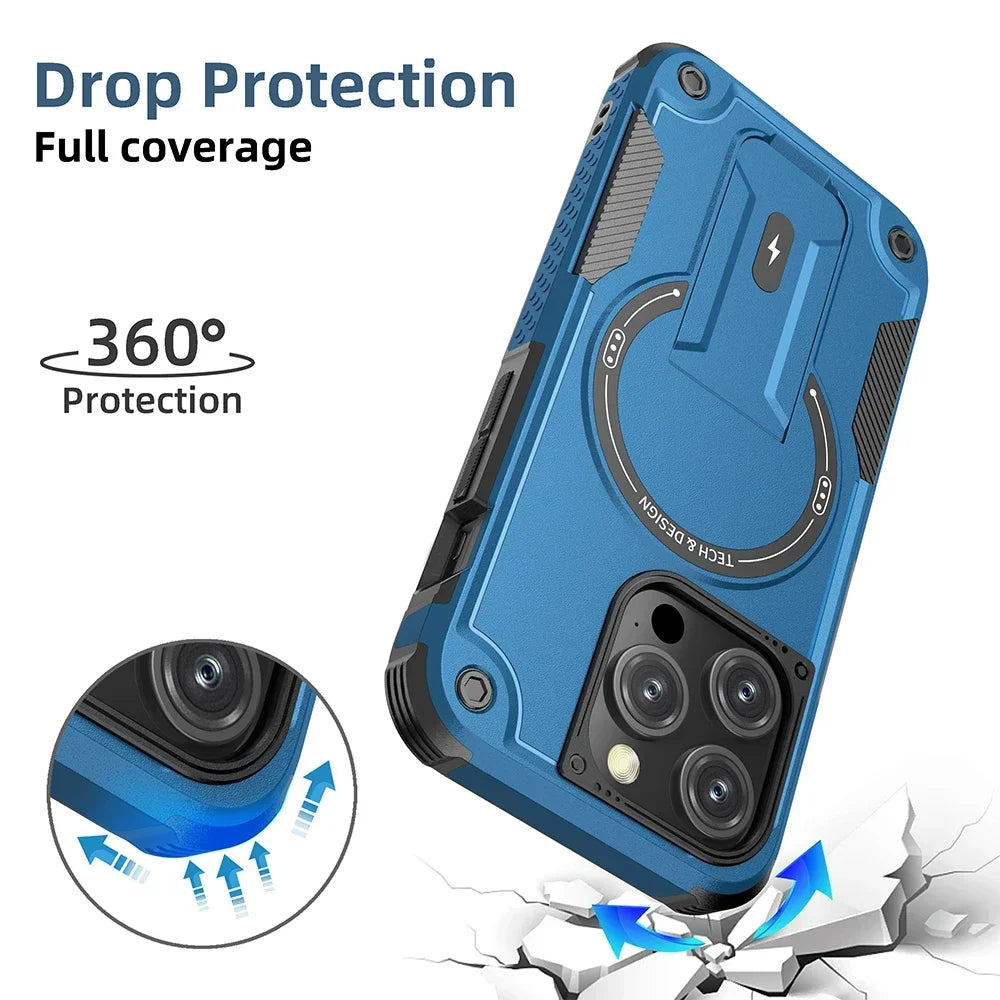 Invisible MagSafe Phone Case – Hard, Anti-Drop, Wireless Charging Compatible for iPhone 11–17 Pro Max