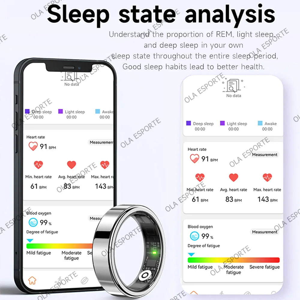 Smart Ring – Heart Rate, Sleep & Motion Tracking, IP68 Waterproof