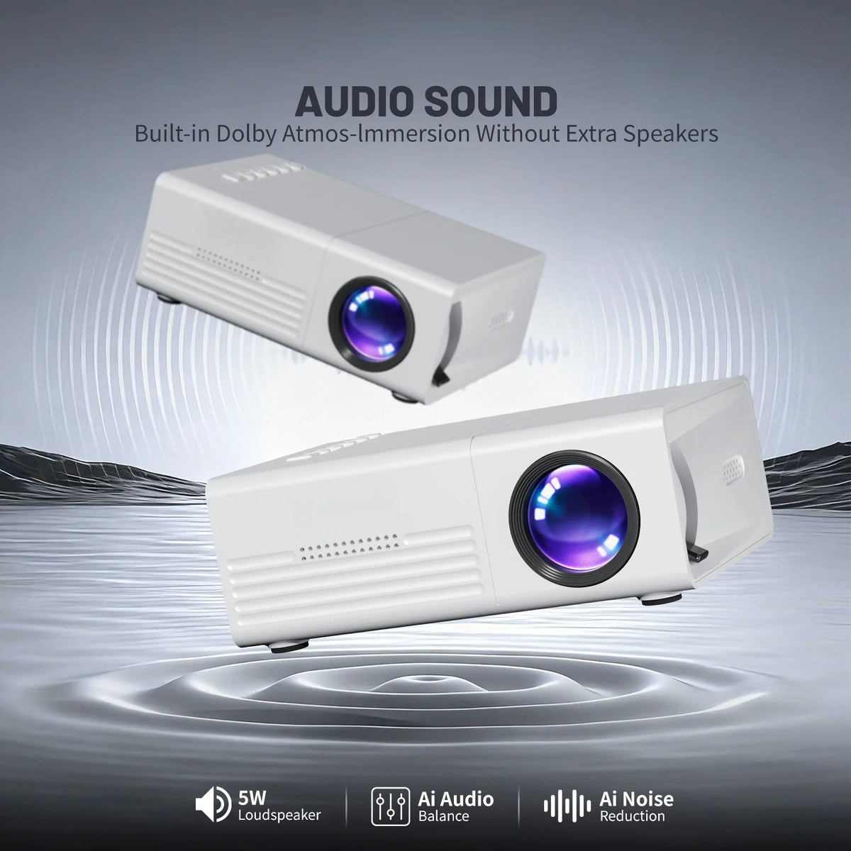 Mini Projector – WiFi & Bluetooth, HD Home Cinema & Outdoor Theatre